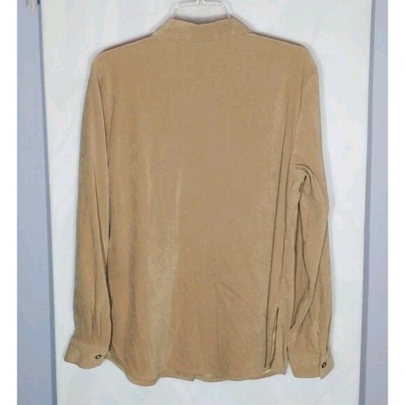 Women's Faux Suede Top M Tan Floral Embroidered Western Cowgirl Boho Chic Retro - Picture 4 of 7